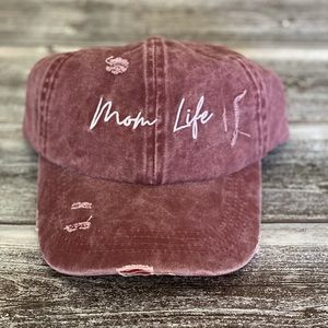 Mom Life Latter Back Ponytail Hat